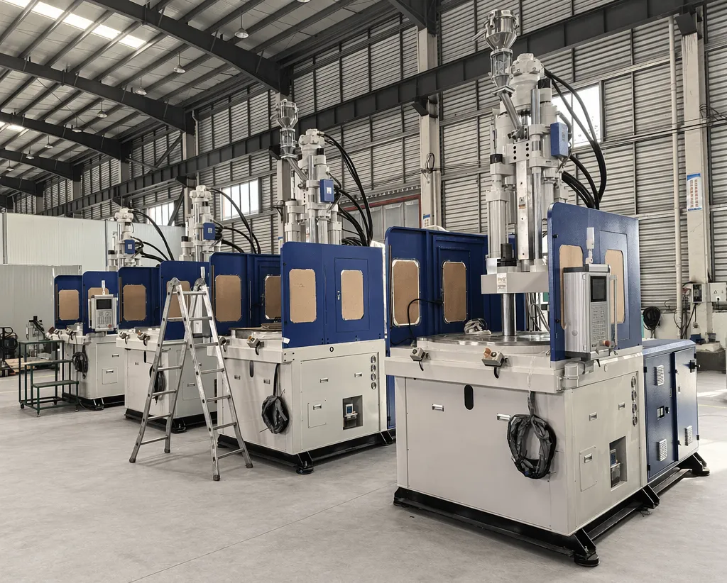 Deboge injection molding machines wrapped and prepared for international shipping